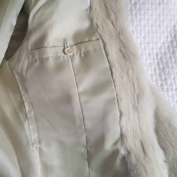 Lime green Rabbit fur coat - Picture 9 of 10